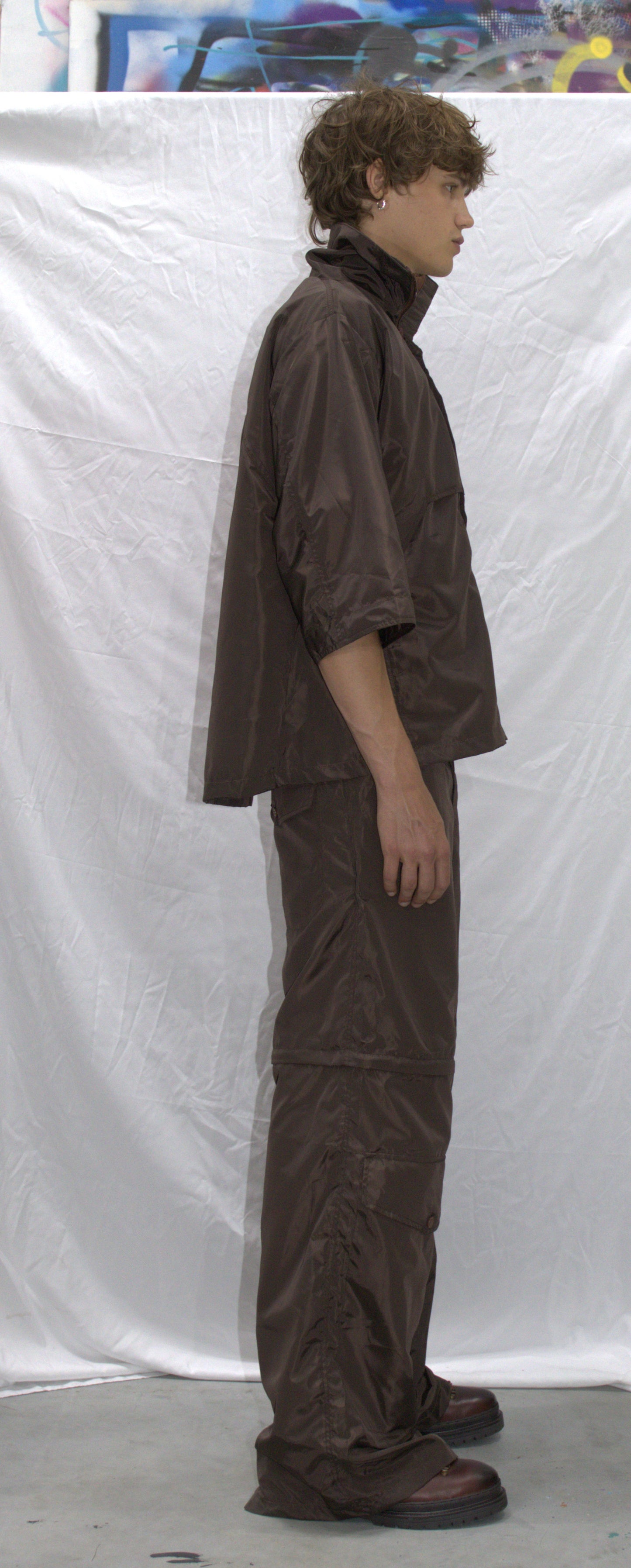 Convertible zip cargo pants in brown - RUDNY