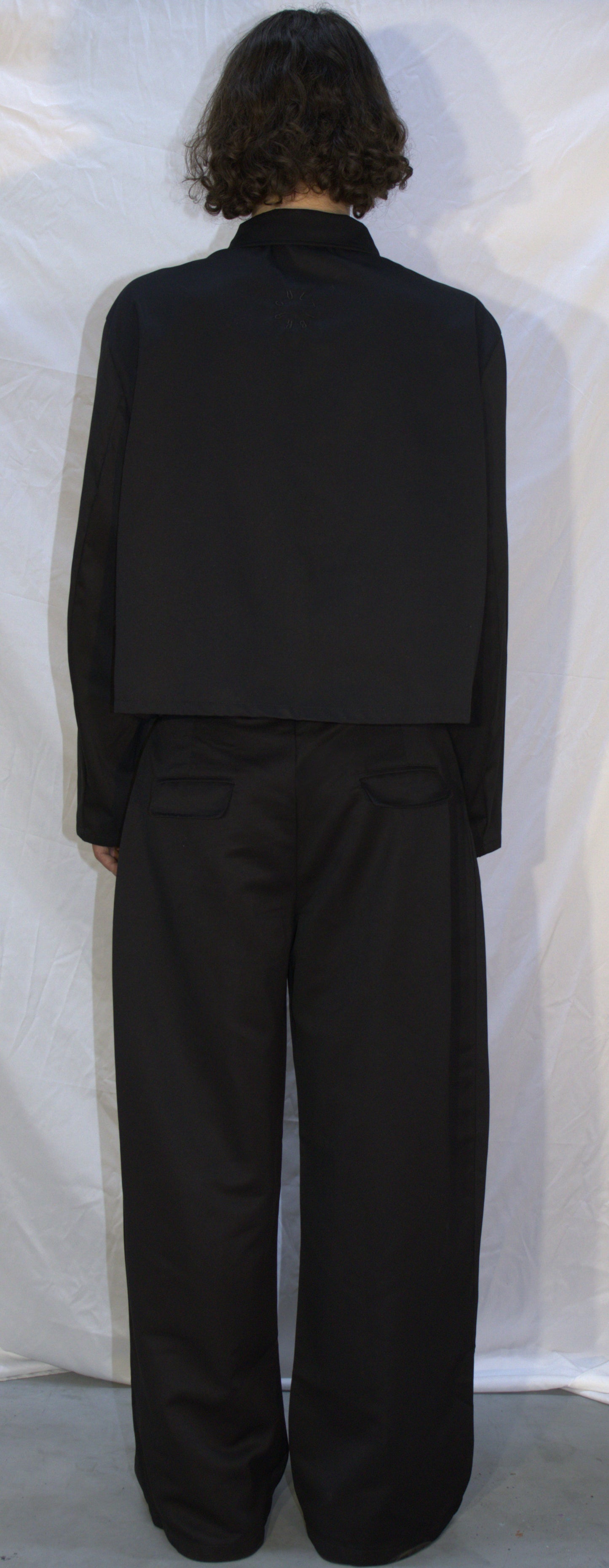 Wide pleated pants in black - TARAS